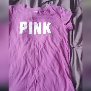 Victoria's Secret PINK Purple Logo Short Sleeve Tee